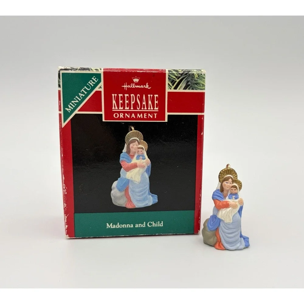 Hallmark Keepsake Ornament Madonna and Child Miniature 1990 Christmas Vintage